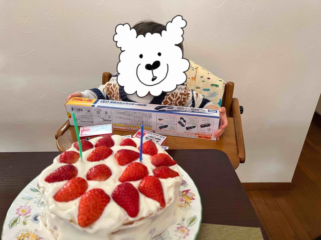 祖母の手作りケーキ　2歳　誕生日